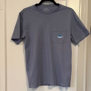 Vineyard Vines Men's Size XS Slate Blue Pocket Tee with whale logo